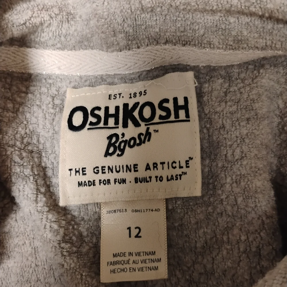 Oshkosh B'gosh Girls Floral Zip-Up Hoodie Size 12